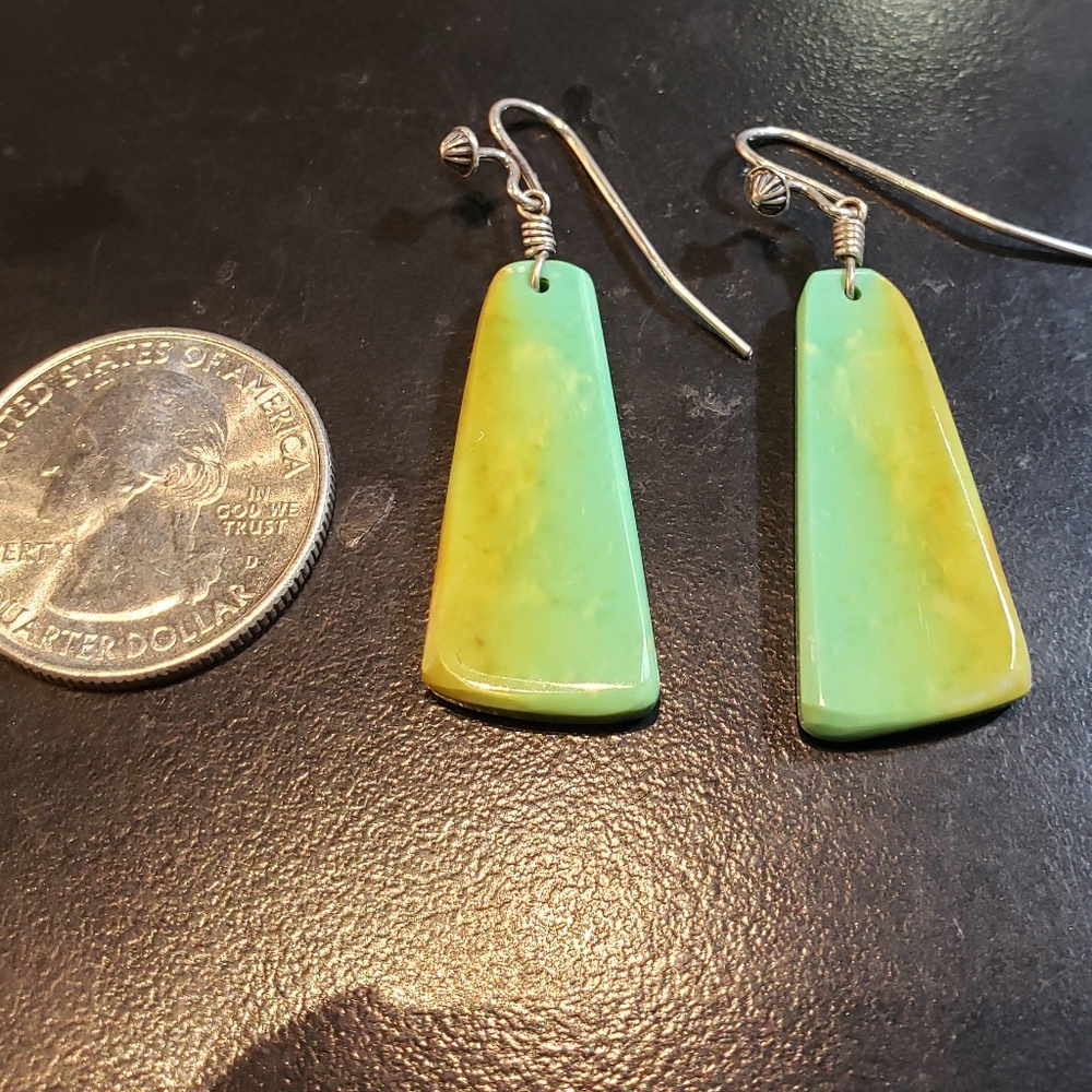 Natural American turquoise and sterling earrings.